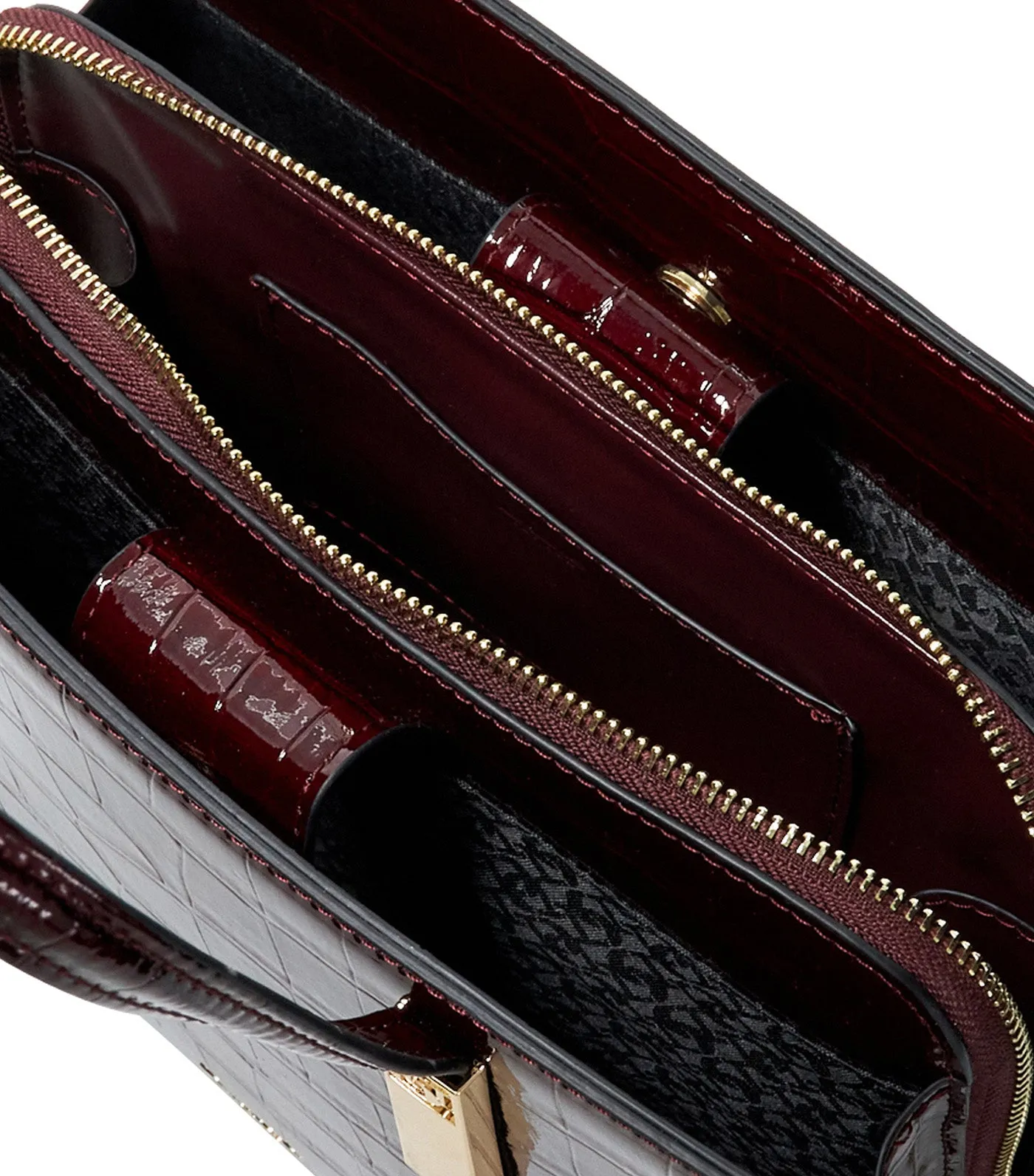 Mididenbeigh Tote Croc Burgundy