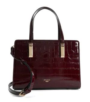 Mididenbeigh Tote Croc Burgundy