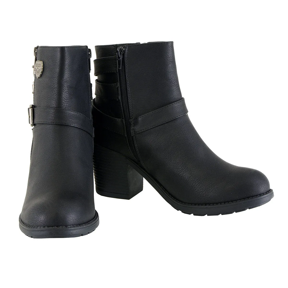 Milwaukee Leather Women's Short Black Fashion Boots w/ Side Zipper and