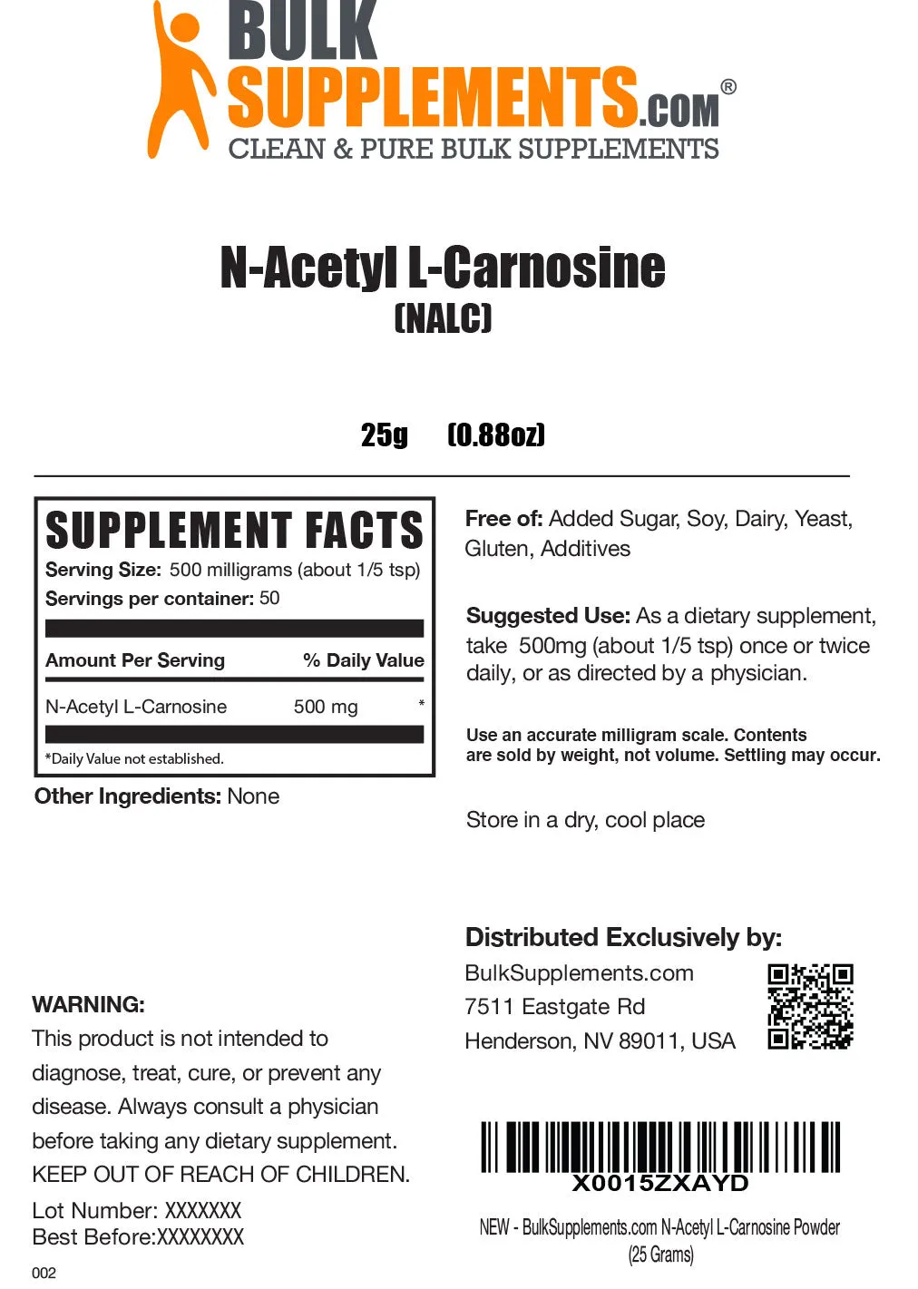 N-Acetyl L-Carnosine (NALC) Powder