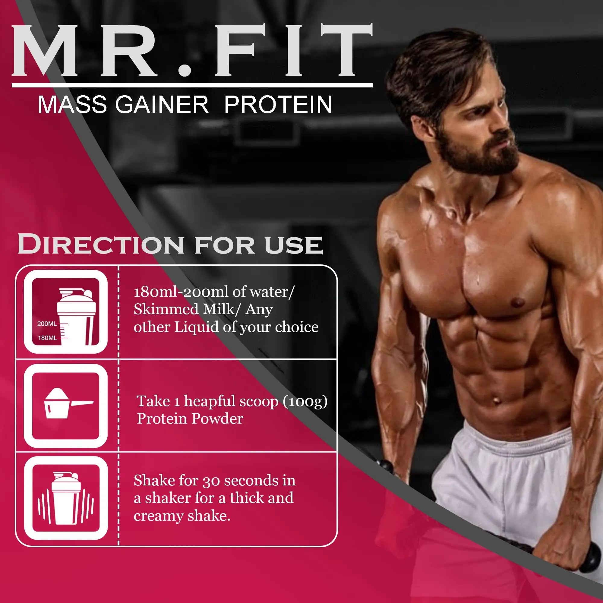 Nakpro MR. FIT Super Fast Weight Gainers/Mass Gainers (1 Kg, Chocolate Cream)