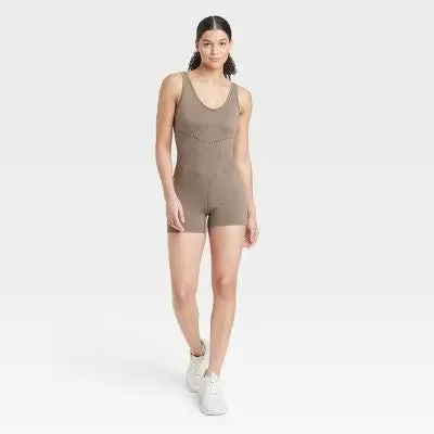 New - JoyLab Women's Seamless Short Active Bodysuit Fitness Workout Yoga Rompers