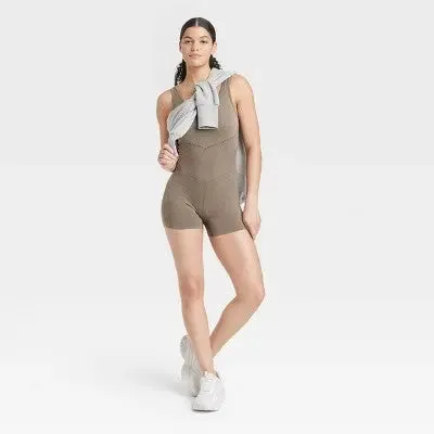 New - JoyLab Women's Seamless Short Active Bodysuit Fitness Workout Yoga Rompers