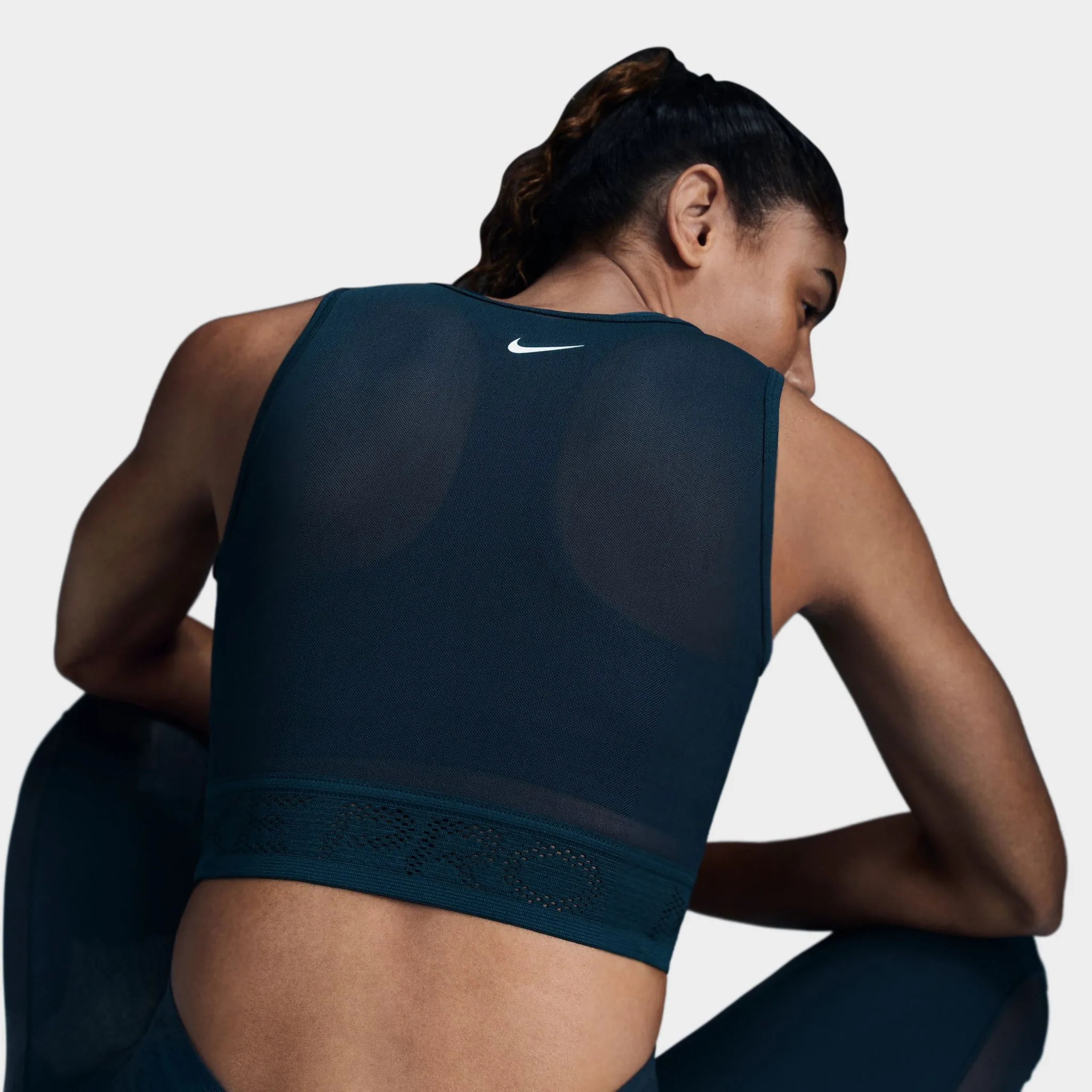 Nike Pro Women's Mesh Tank Top Armory Navy / White