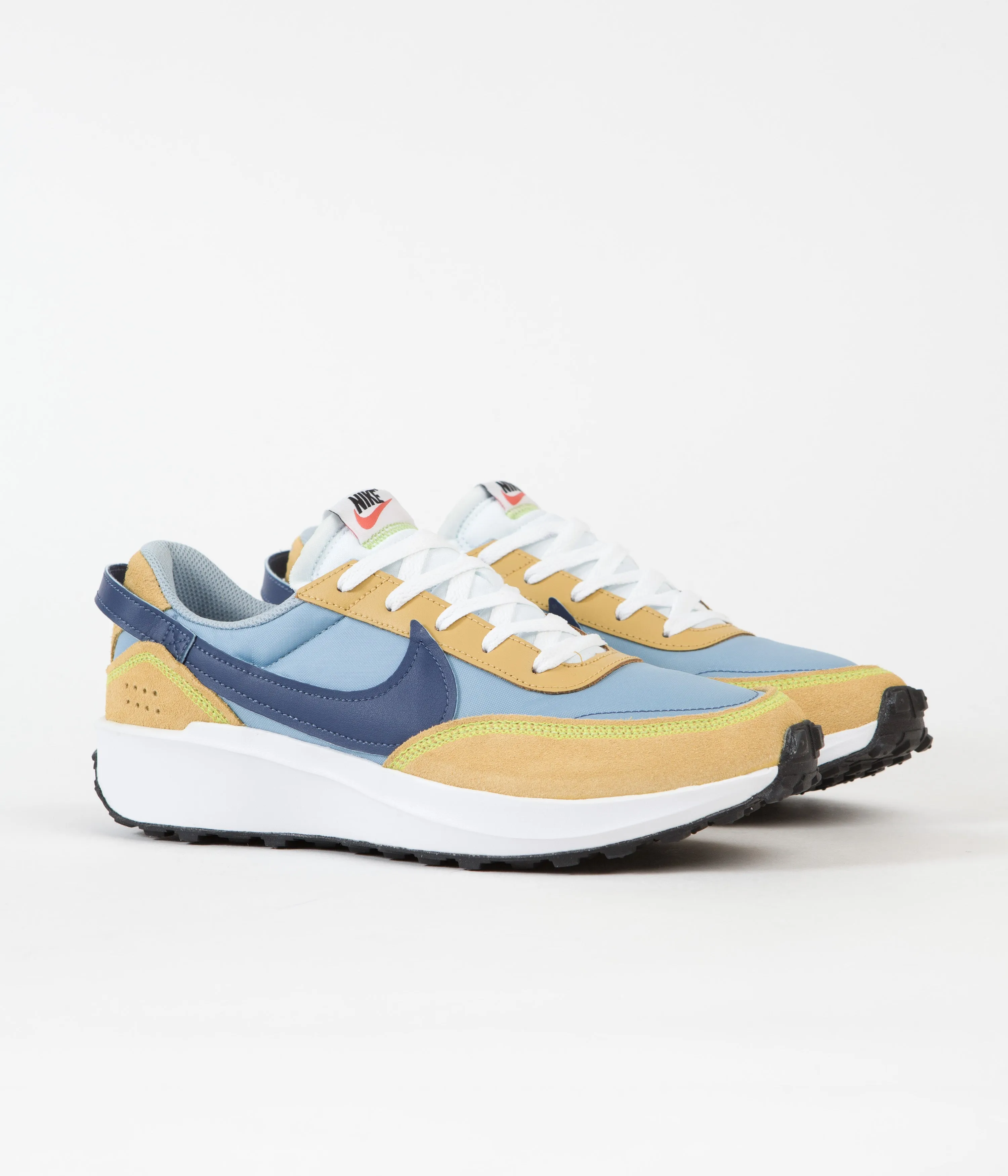 Nike Waffle Debut Shoes - Boarder Blue / Mystic Navy - Sanded Gold