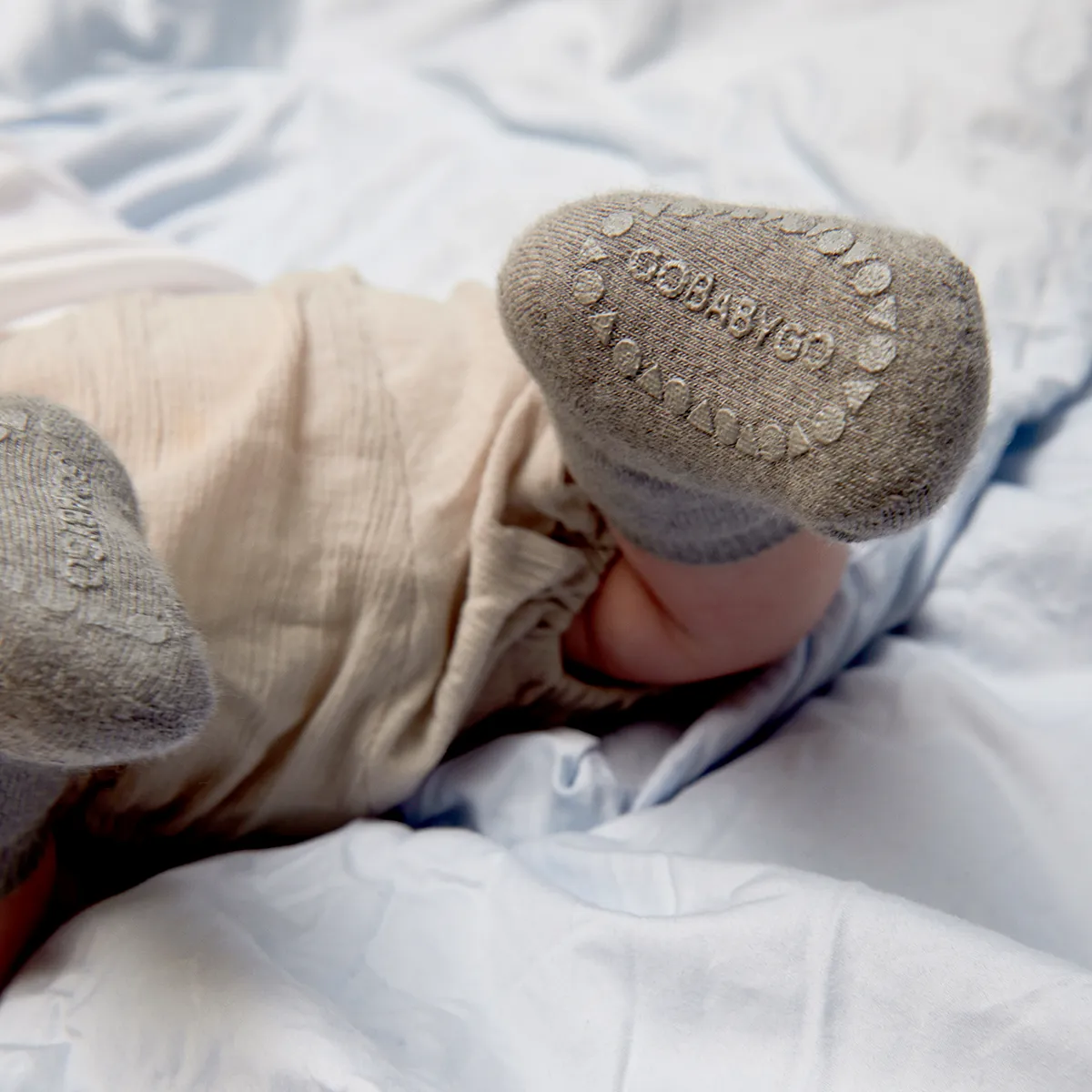 Non-slip Grip Socks Organic Terry Cotton Mini - Sand