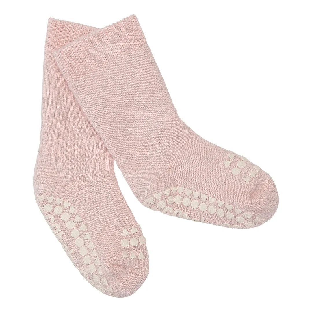 Non-Slip Grip Socks - Organic terry cotton - Soft Pink