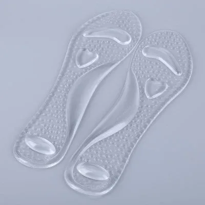 One-pair Transparent Insoles High Heels Silicone Foot Cushion Arch Support Shoes Pad