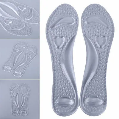 One-pair Transparent Insoles High Heels Silicone Foot Cushion Arch Support Shoes Pad