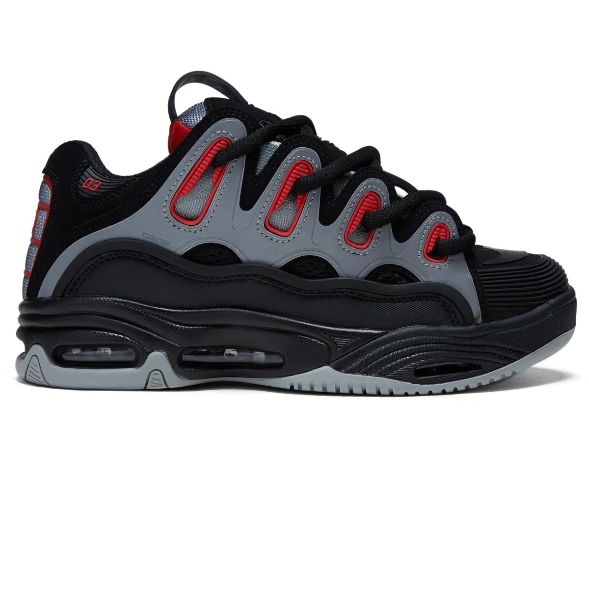 Osiris D3 2001 Shoes - Black/Light Grey/Red