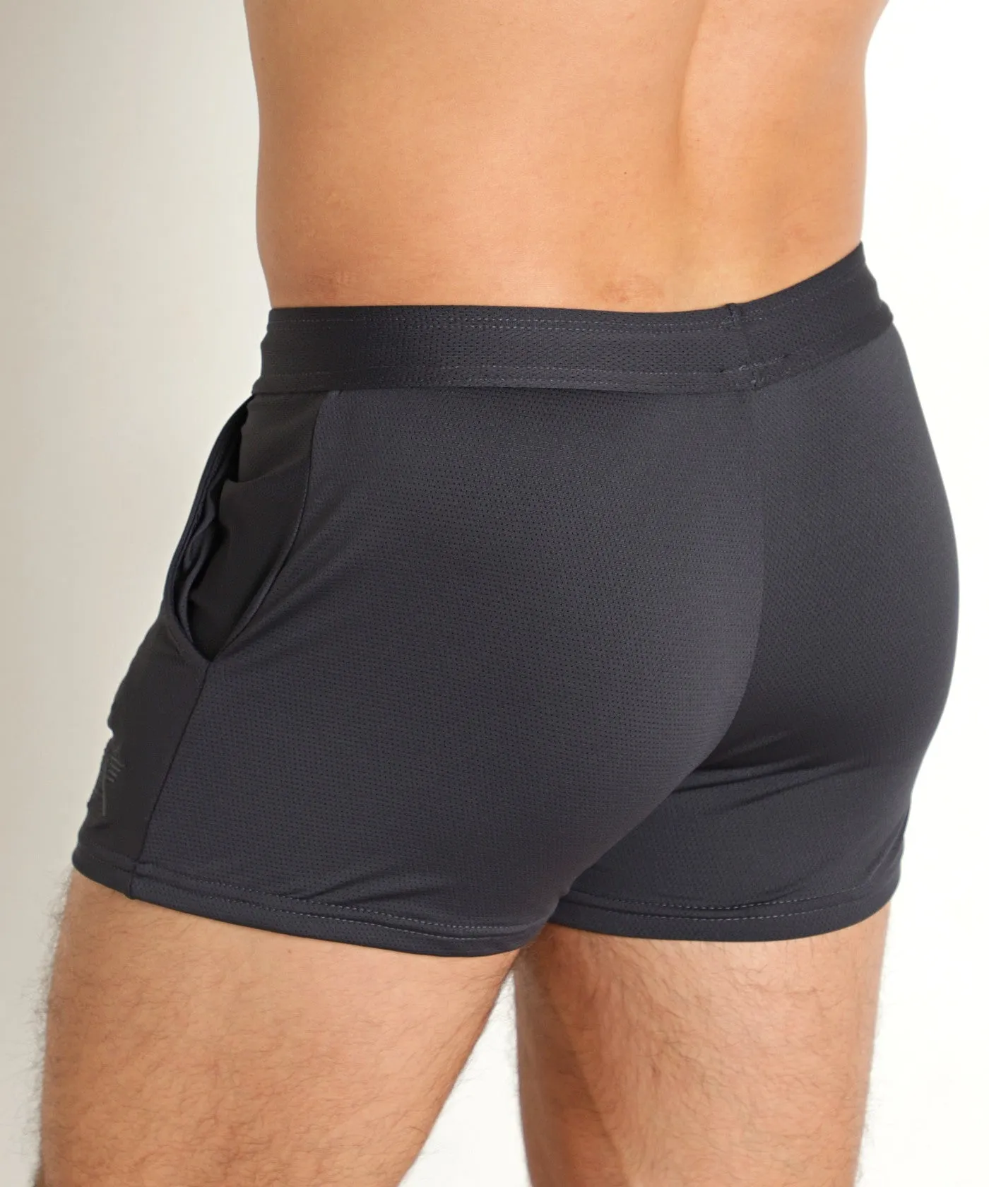 Pique Mesh Performance 2" Workout Shorts (Charcoal)