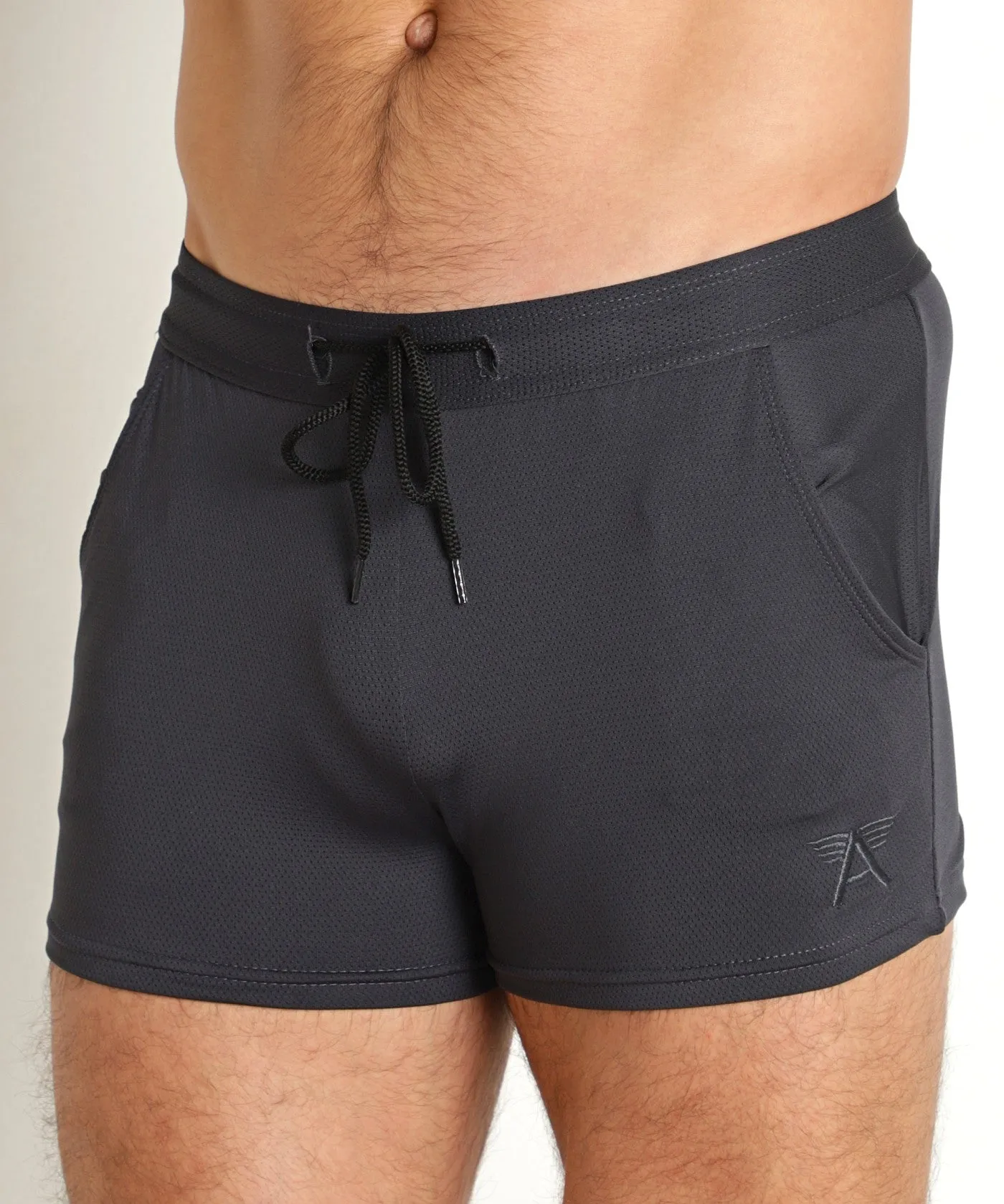 Pique Mesh Performance 2" Workout Shorts (Charcoal)