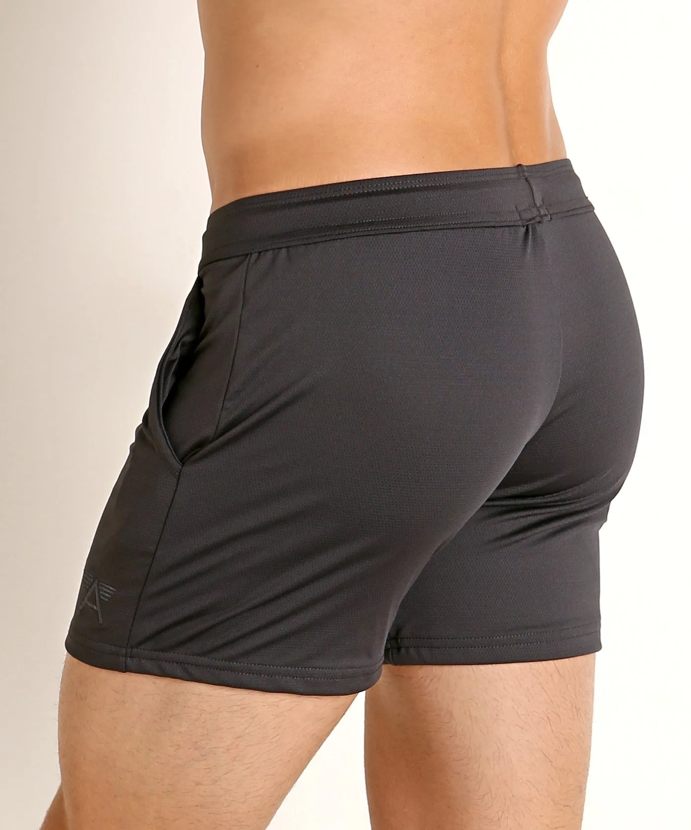 Pique Mesh Performance 5" Workout Shorts (Charcoal)