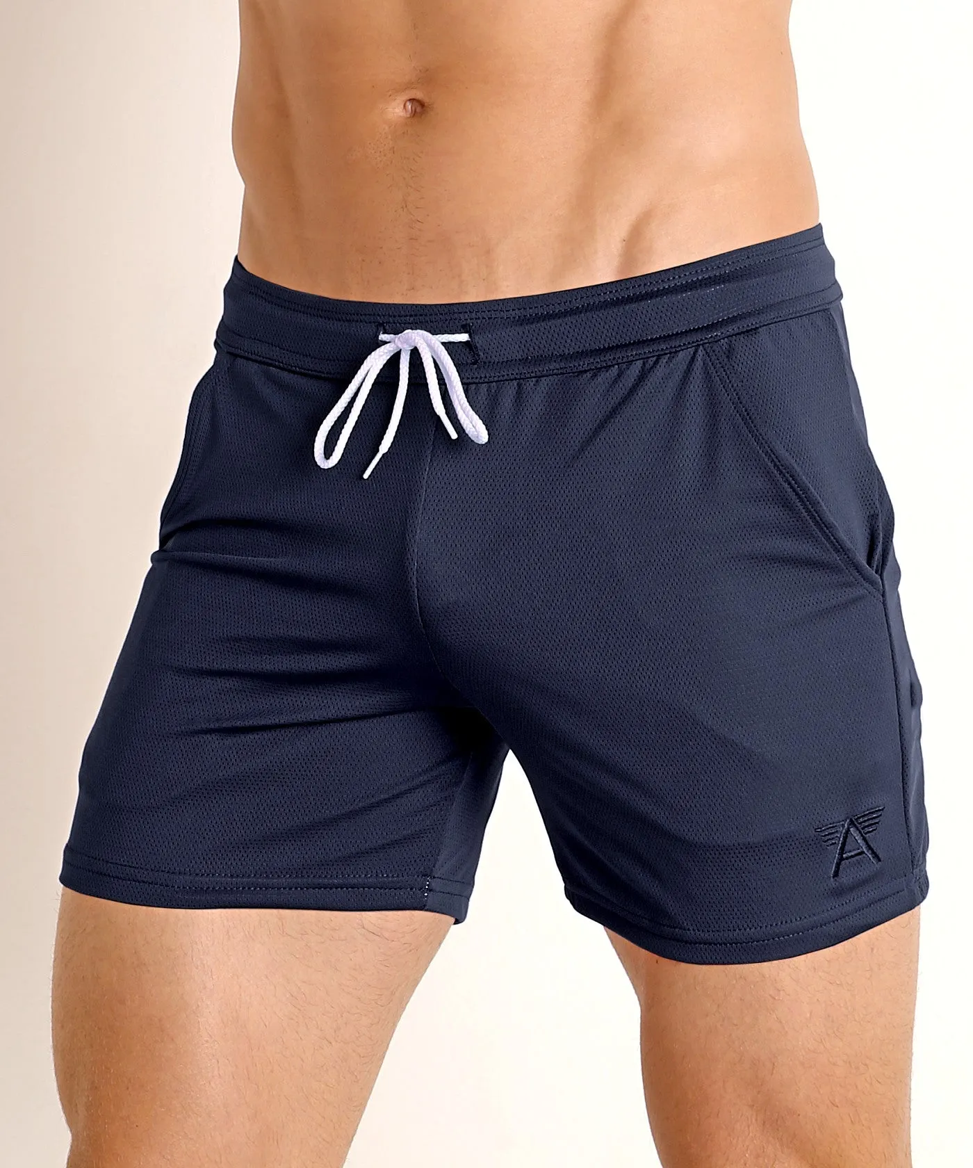 Pique Mesh Performance 5" Workout Shorts (Navy)