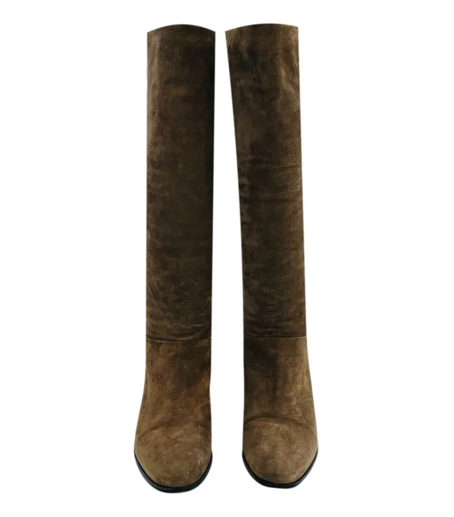 Prada Suede Knee-High Boots. Size 35