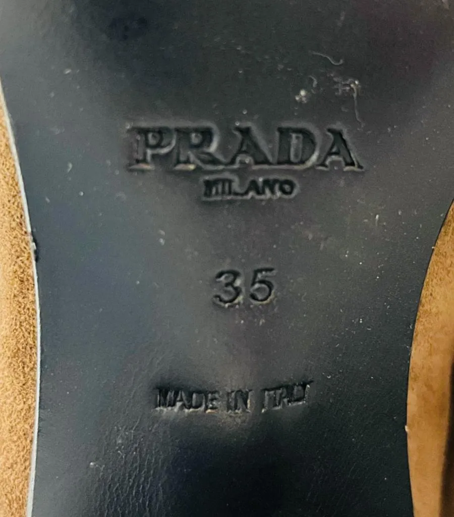 Prada Suede Knee-High Boots. Size 35