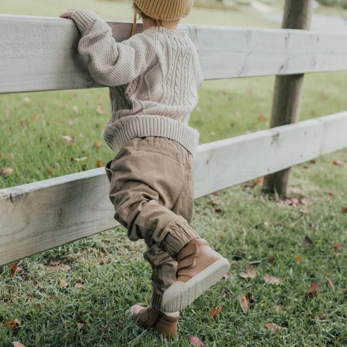 Pretty Braver Blake Leather Boot First Walker Tan