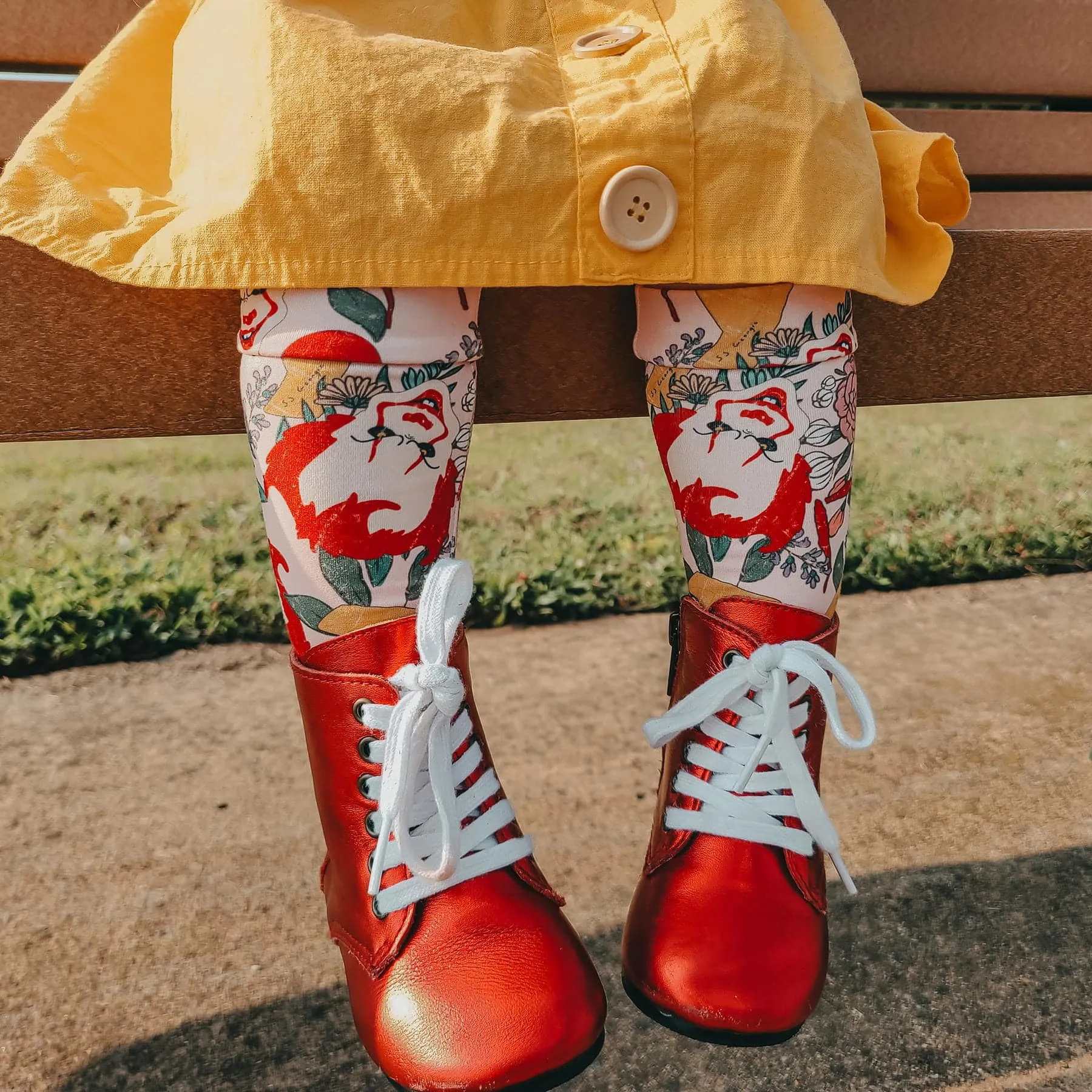 Ready to ship- Christmas Metallic Red Vintage Nyx Booties w/ Two Laces!