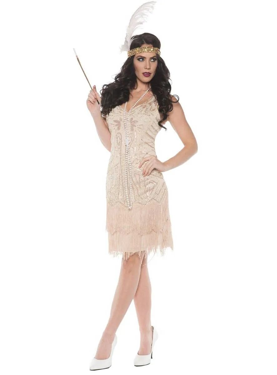 Ritzy Rose Womens Beaded 1920s Flapper Dress Costume