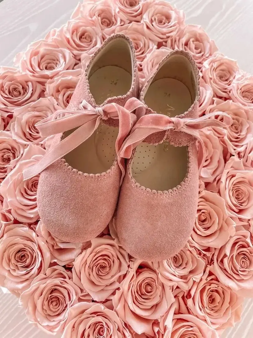 Rosa- Pink Suede Mary Jane Shoes