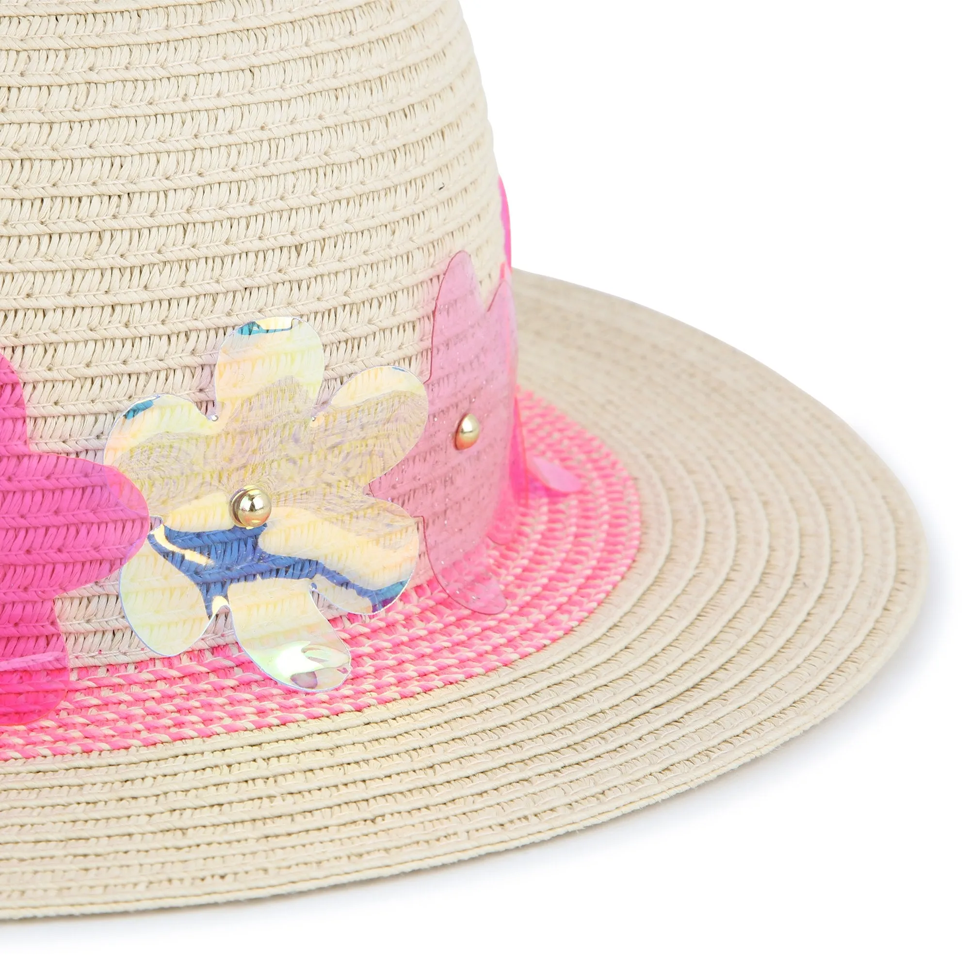 Rose Flower Straw Floppy Hat