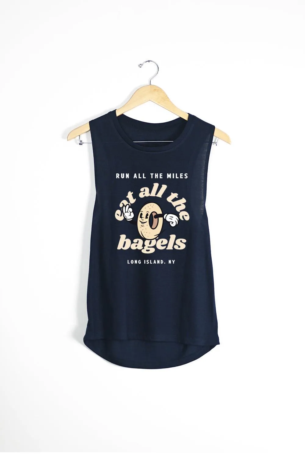 Run All The Miles, Eat All The Bagels Muscle Tank