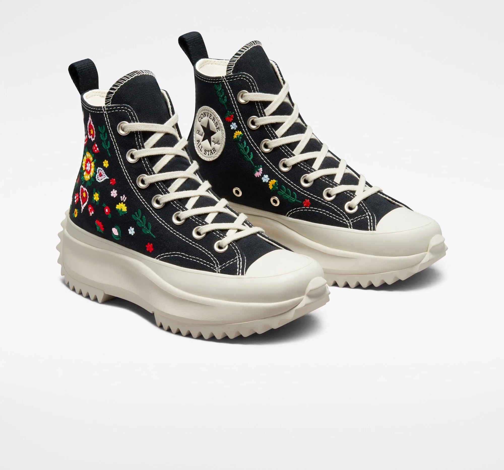 Run Star Hike Hi Sneakers Floral Embroidery