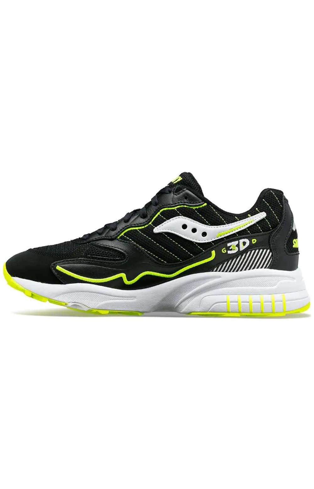 Saucony 3D Grid Hurricane Sneakers - Black/White