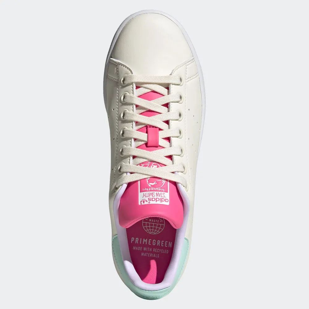 Scarpe Donna ADIDAS Sneakers linea Stan Smith Vegan colore Bianco Verde Acqua e Rosa