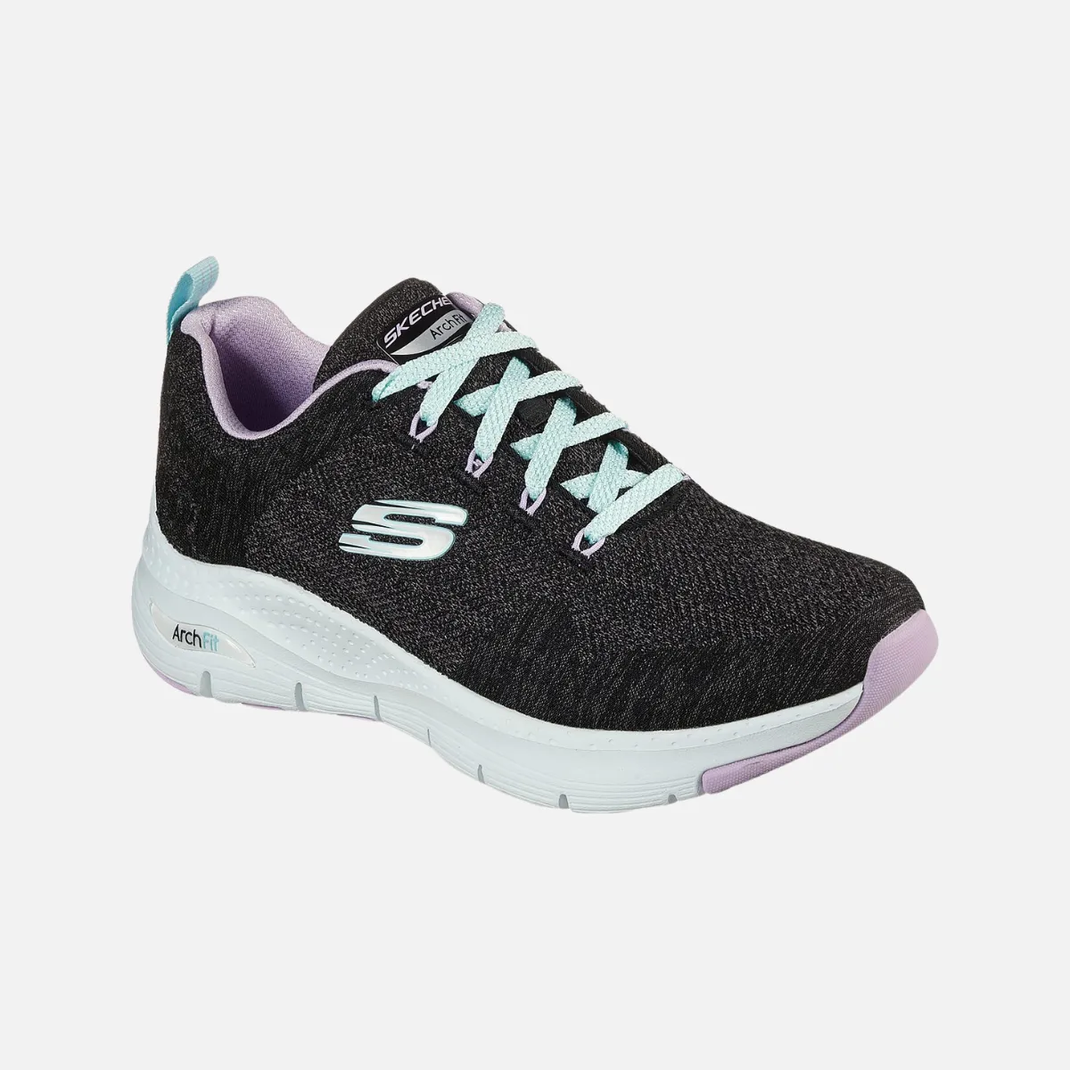 Skechers ARCH FIT-COMFY WAVE Women's Lifestyle Shoes -Black/Lavender