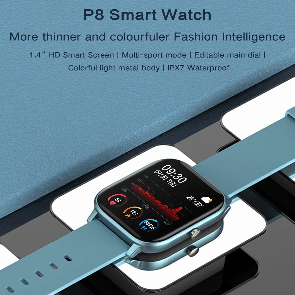 Smart Watch Full Touch Fitness Tracker Blood Pressure Monitor Smart Bracelet- USB Charging