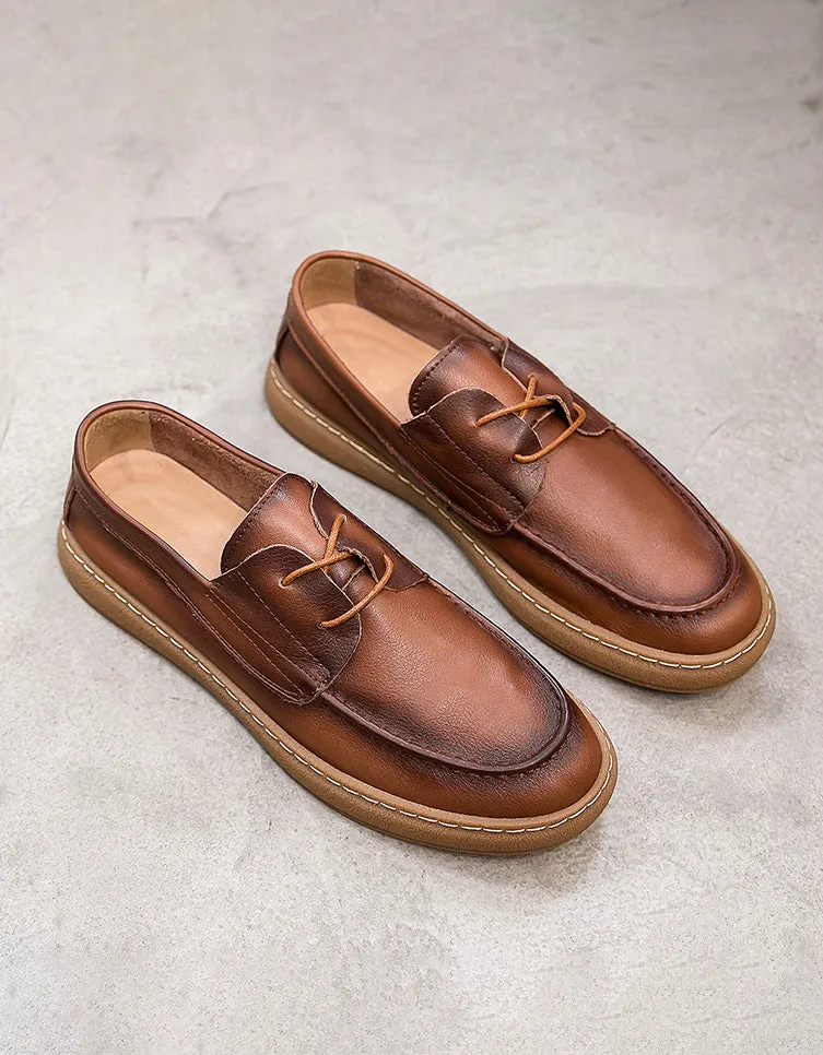 Soft Leather Handmade Lace-up Retro  Shoes for Men