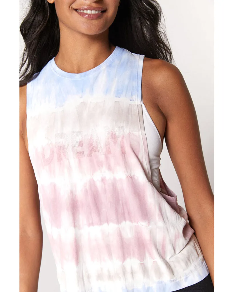 Spiritual Gangster Dream Active Flow Tank Top - SP13611018 - Womens - Seashell Tie Dye