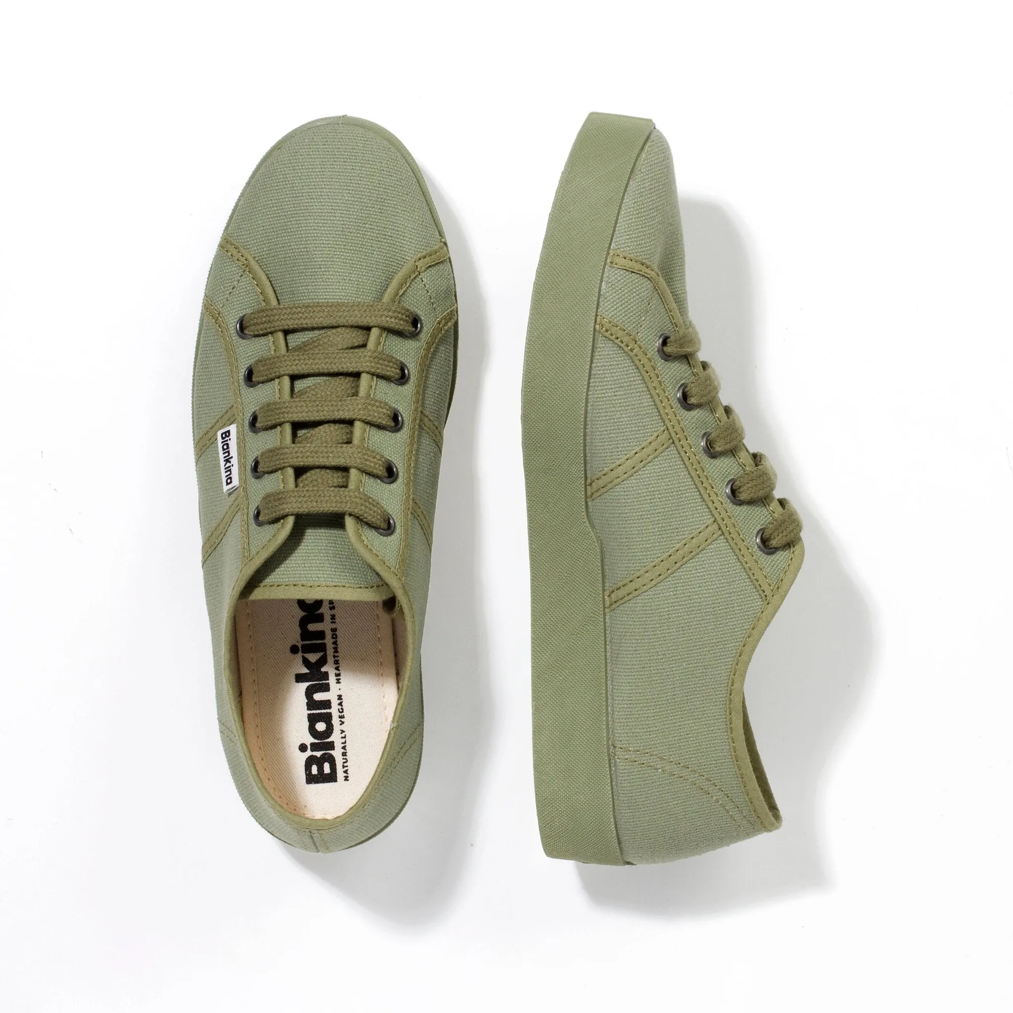 St. Tropez Organic Cotton Canvas Sneakers - Olive Green