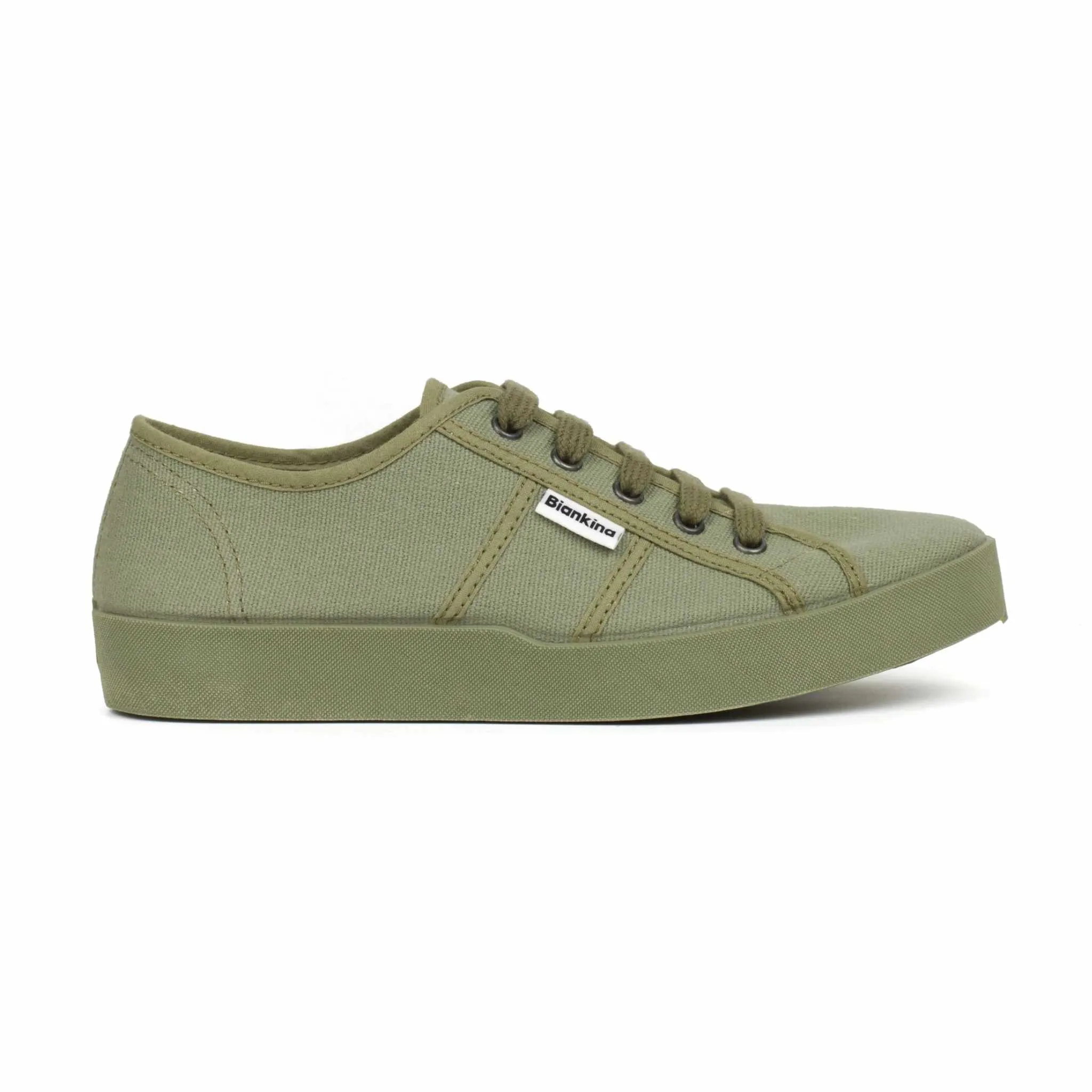 St. Tropez Organic Cotton Canvas Sneakers - Olive Green