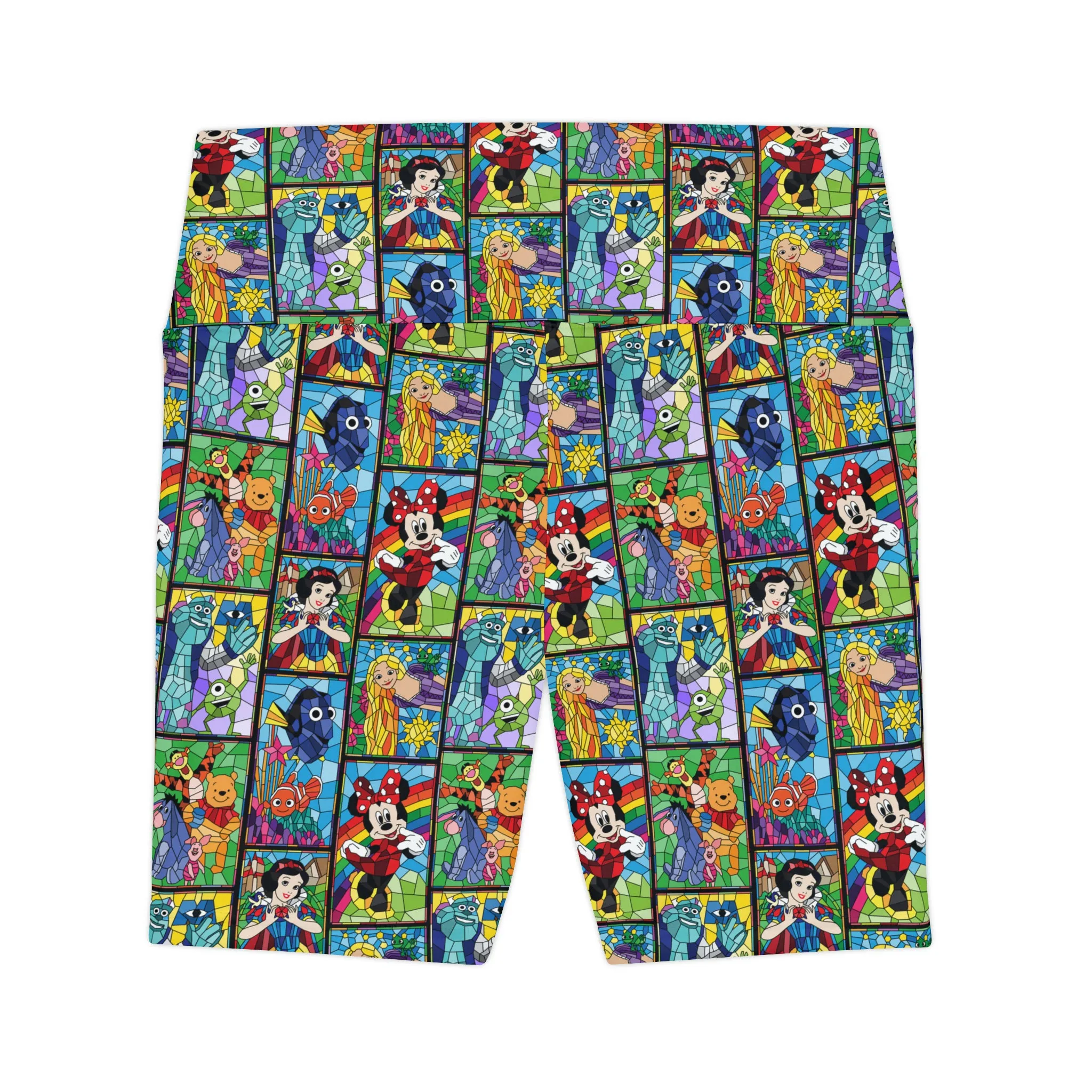 Stained Glass Characters Women's Athletic Workout Shorts