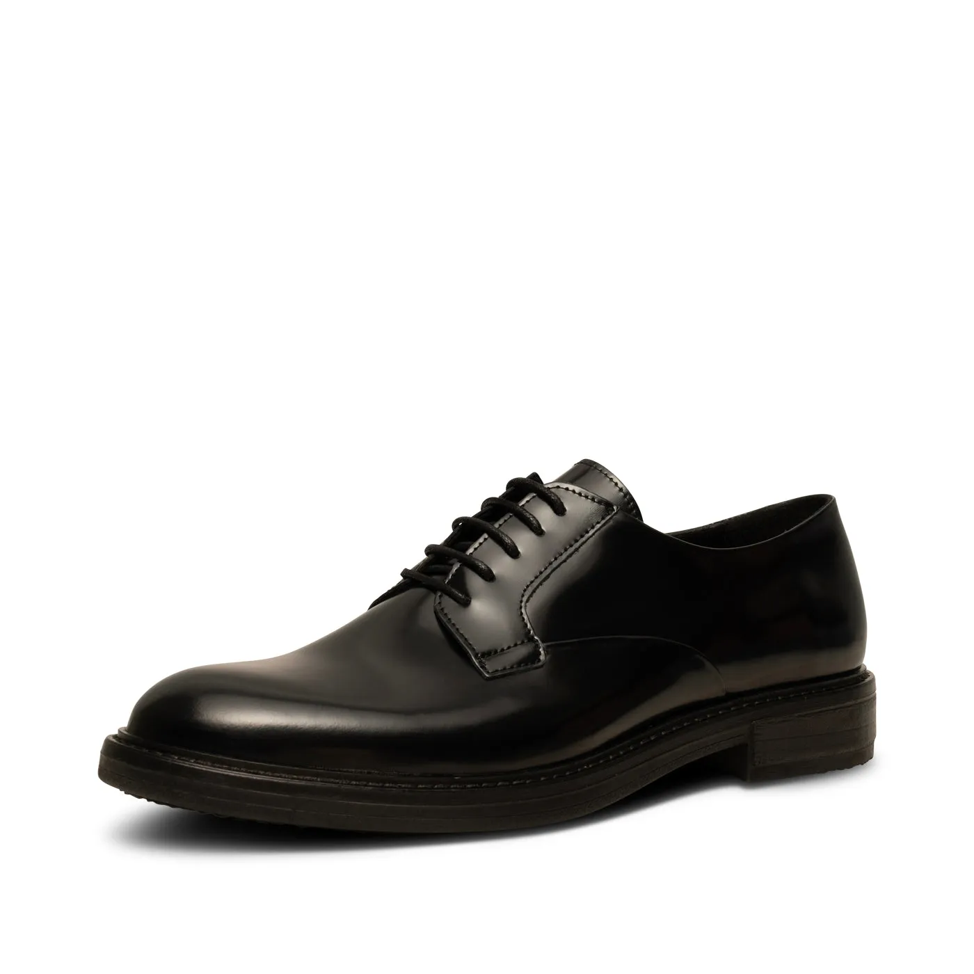 Stanley derby polido leather - BLACK