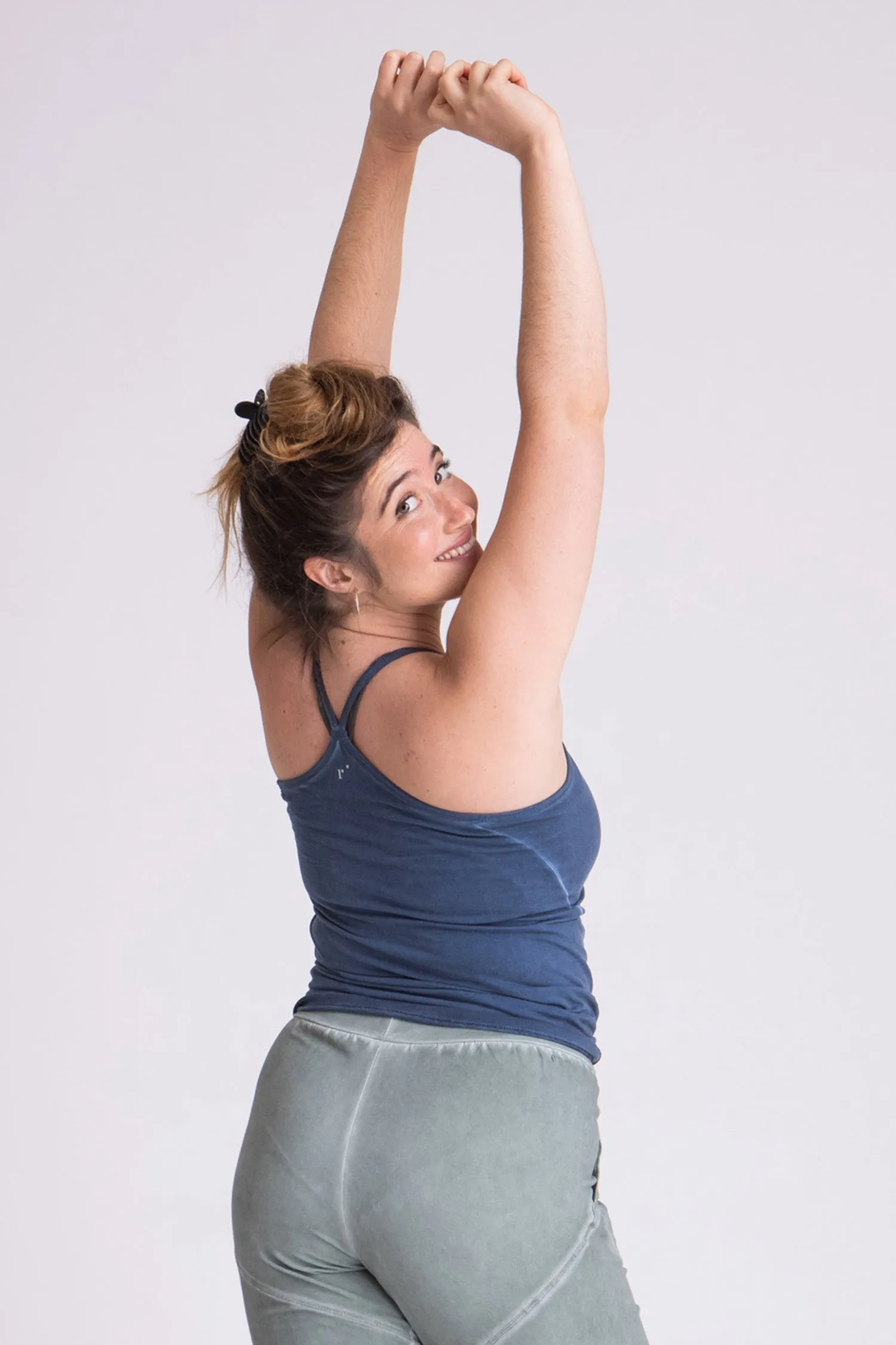 Stonewash Criss Cross Tank Top