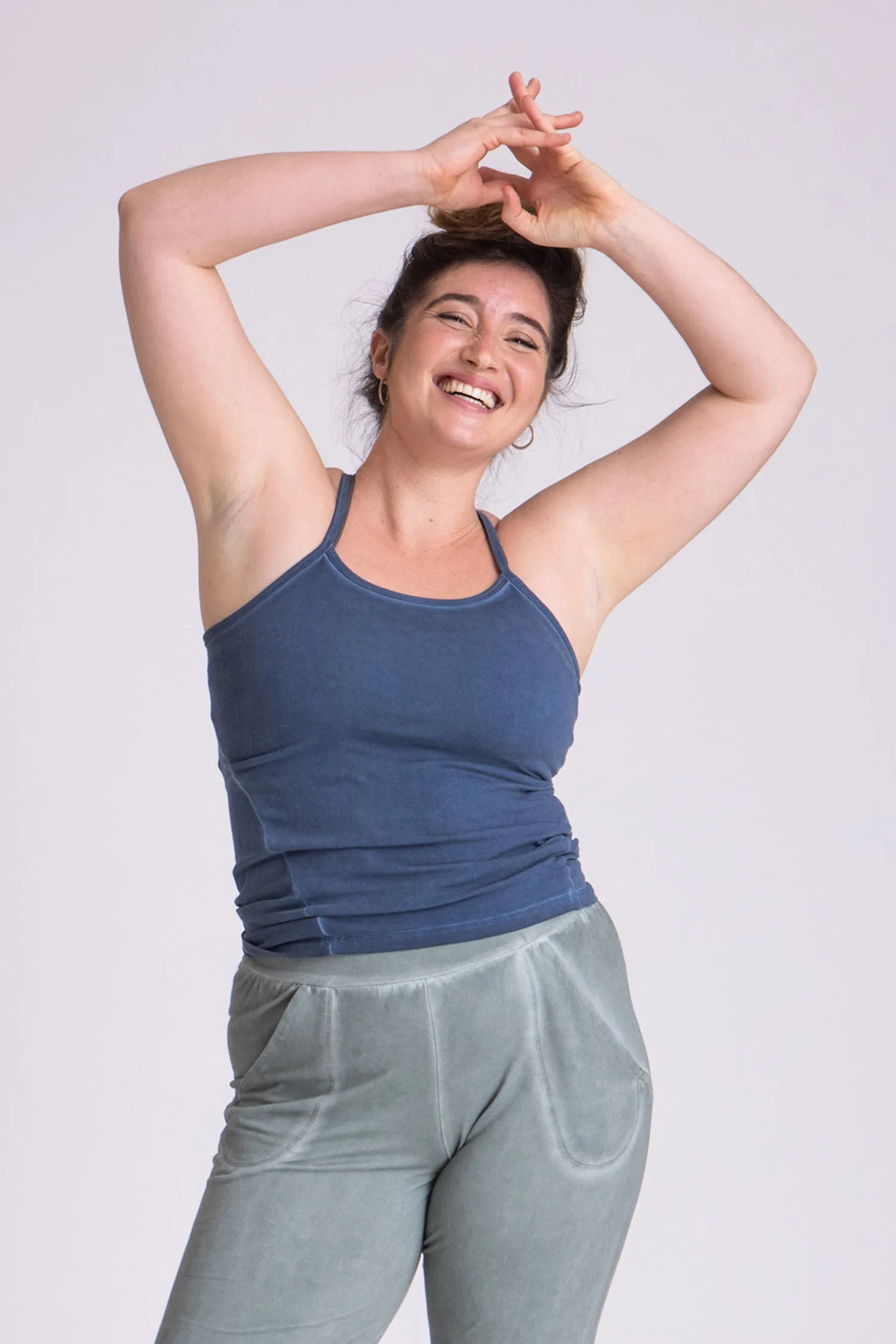 Stonewash Criss Cross Tank Top