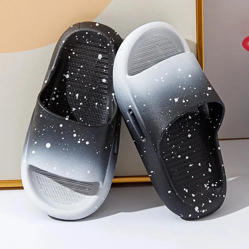 Summer Child Shoes Gradient Color Slippers Boy Girl Sandals Slippers Indoor Shower Anti-slip Slippers Kids' Beach Casual Sandals