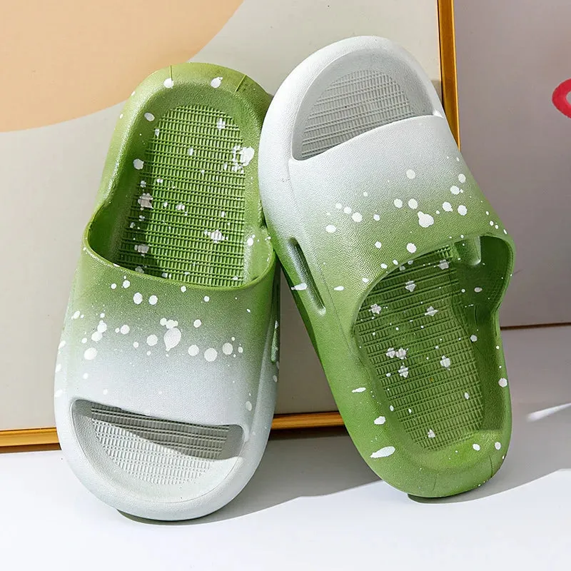 Summer Child Shoes Gradient Color Slippers Boy Girl Sandals Slippers Indoor Shower Anti-slip Slippers Kids' Beach Casual Sandals