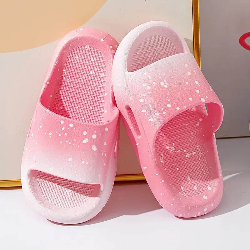 Summer Child Shoes Gradient Color Slippers Boy Girl Sandals Slippers Indoor Shower Anti-slip Slippers Kids' Beach Casual Sandals