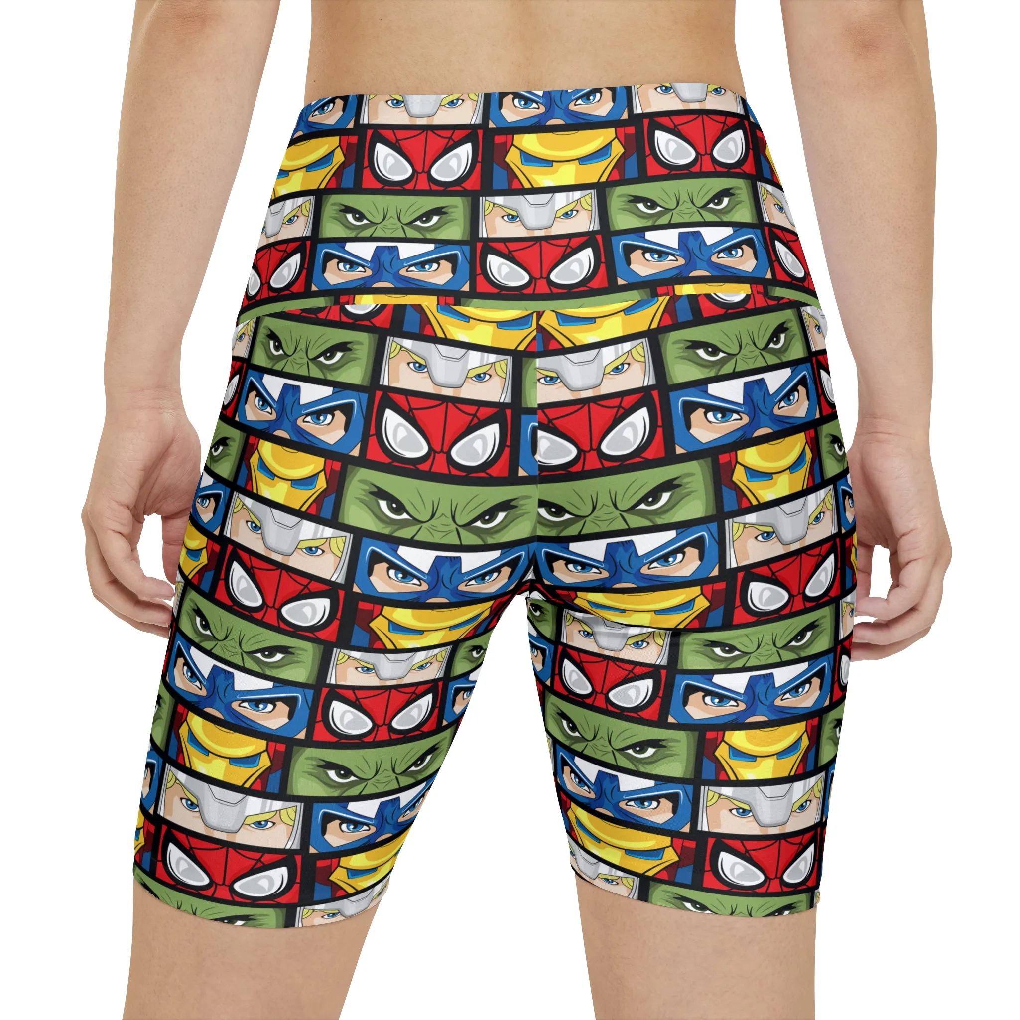 Super Heroes Eyes Women's Athletic Workout Shorts