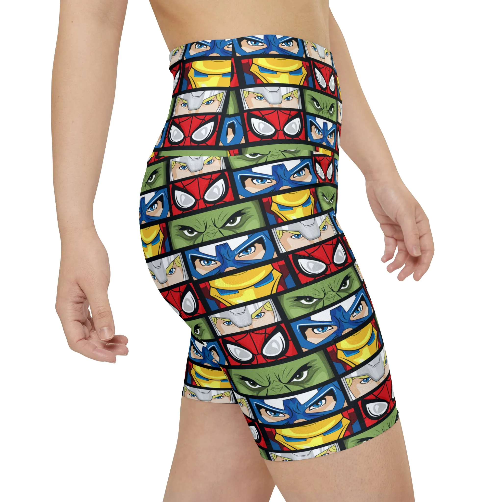 Super Heroes Eyes Women's Athletic Workout Shorts