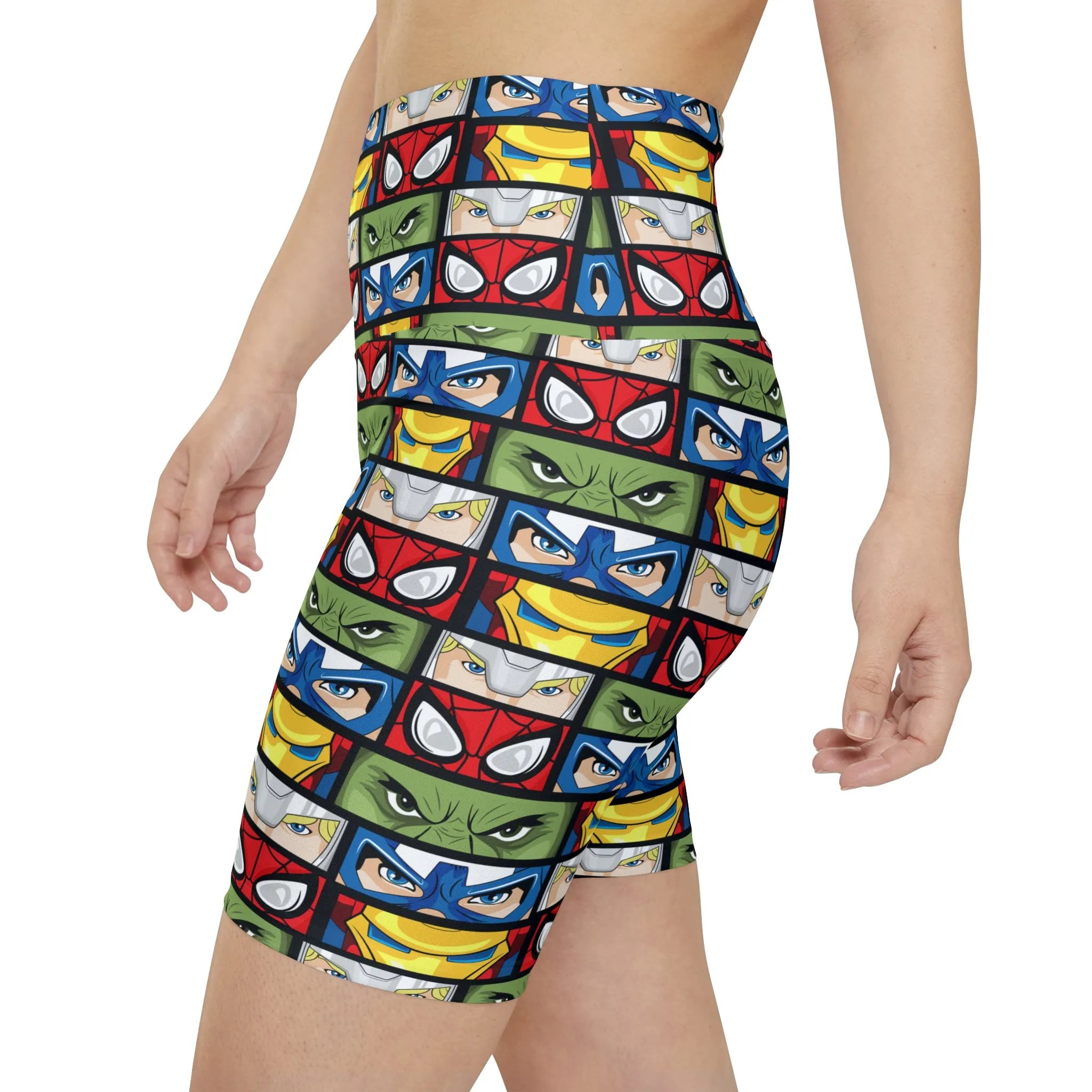 Super Heroes Eyes Women's Athletic Workout Shorts