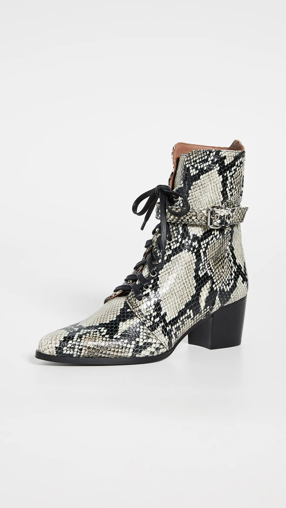 TABITHA SIMMONS - PORTER SNAKE PRINT LEATHER BOOTS **FREE SHIPPING**