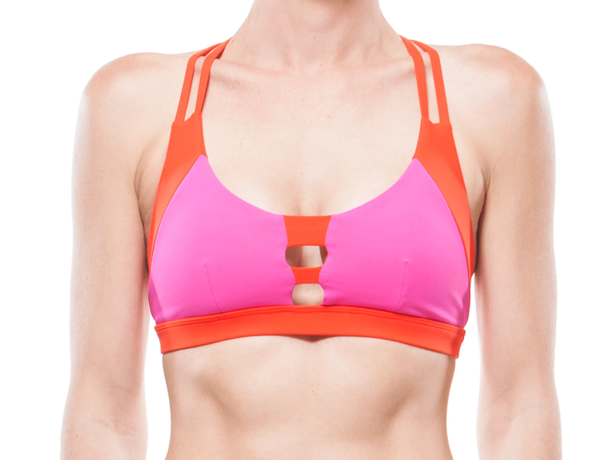 Tangerine   Pink | Strappy Sports Bra