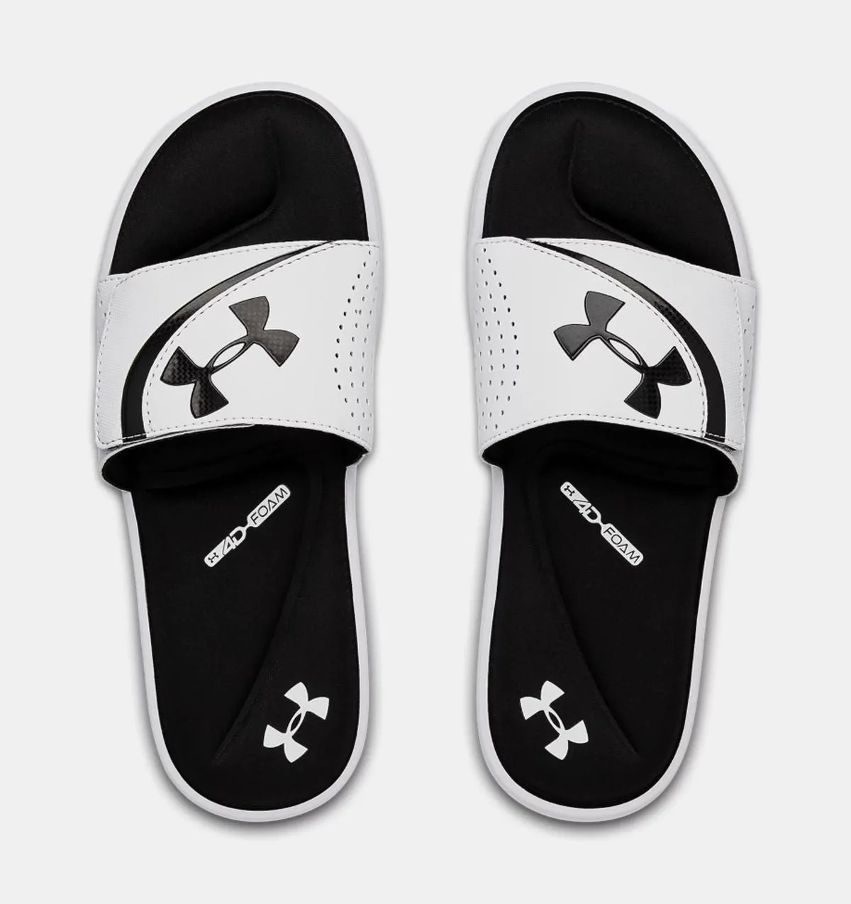 'Under Armour' Men's Ignite Slide Sandal - White / Black / Black