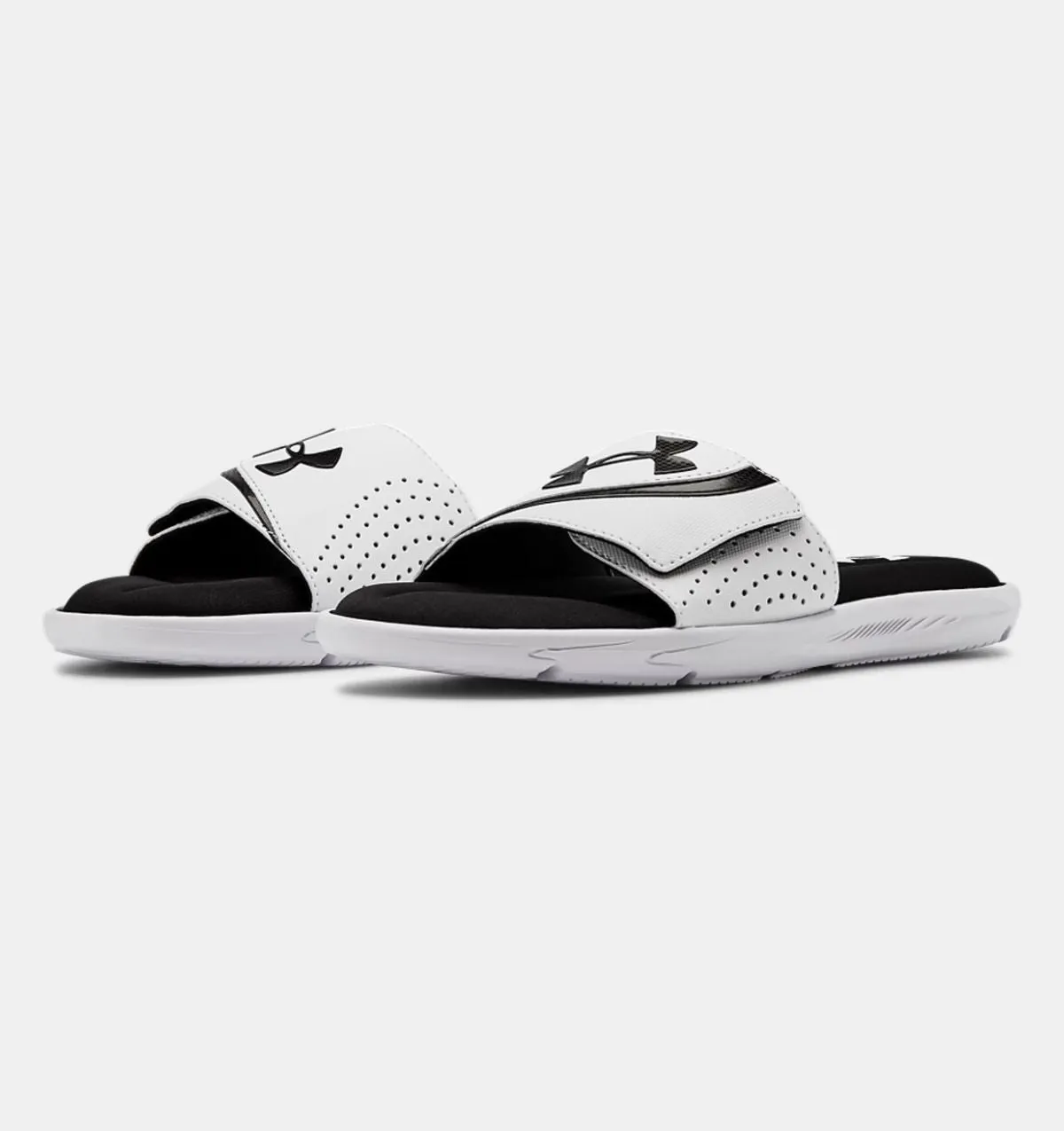 'Under Armour' Men's Ignite Slide Sandal - White / Black / Black