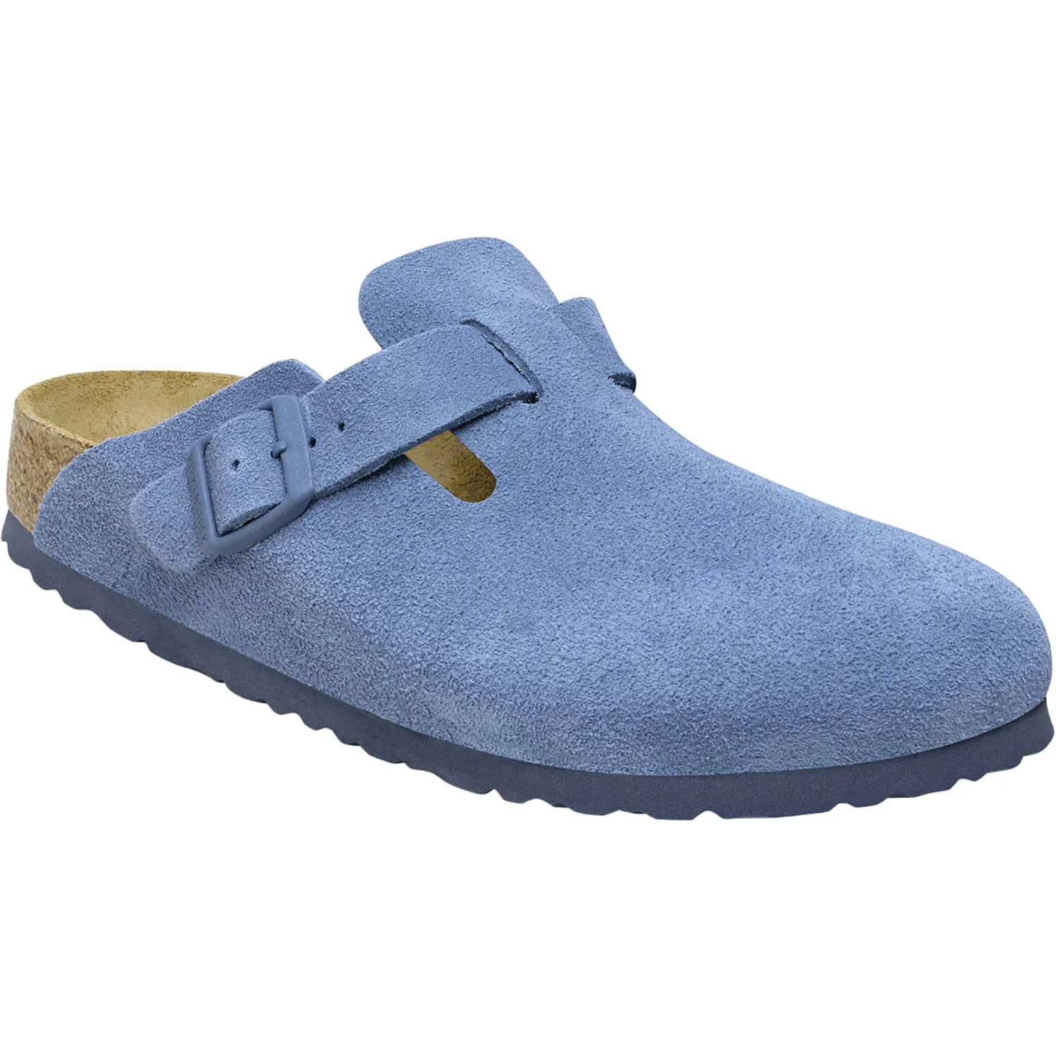 Unisex Birkenstock Boston Soft Footbed Elemental Blue Suede